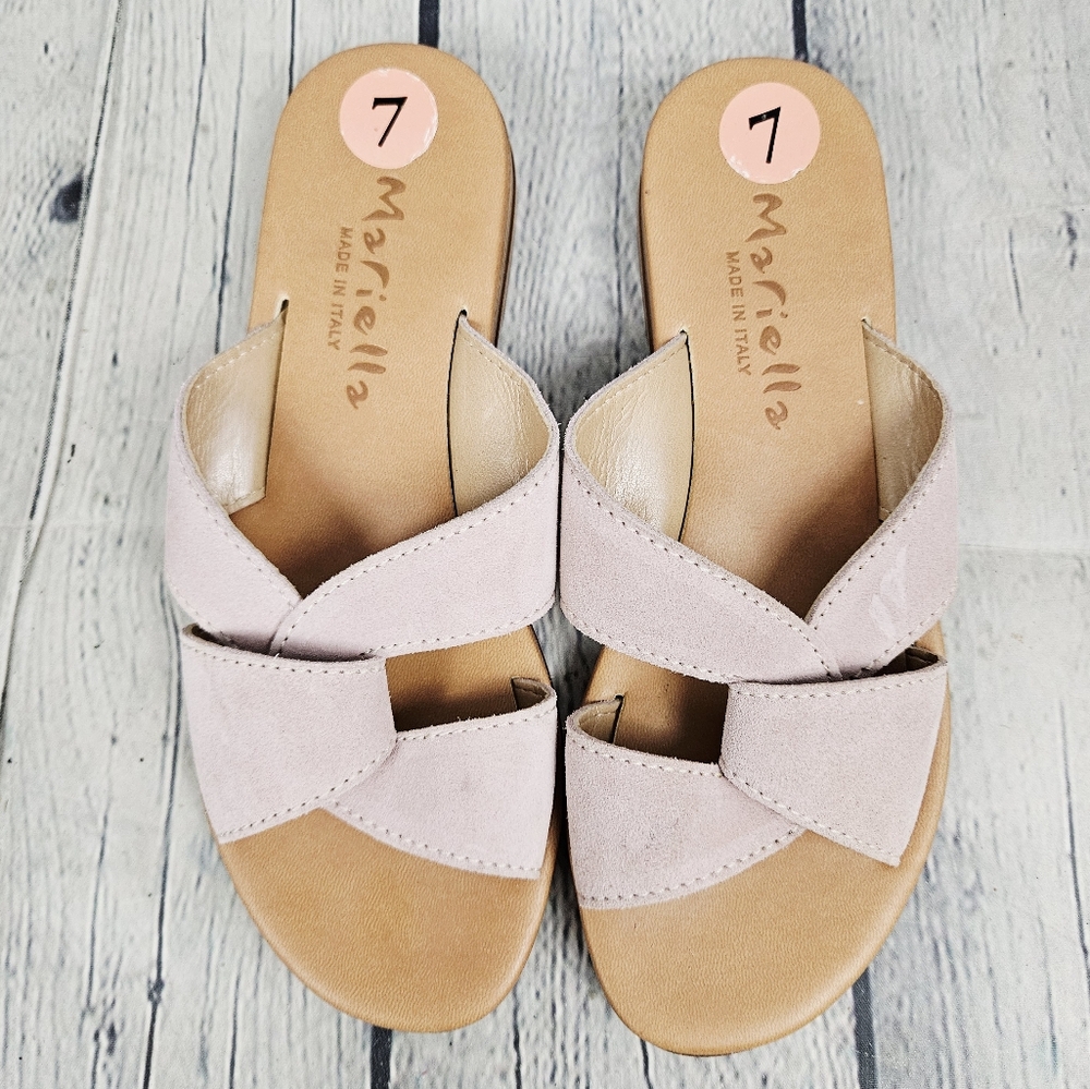 MARIELLA | suede leather slipon sandals